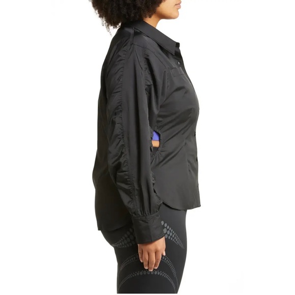 Reebok x Cardi B. Ruched-Sleeve Active Shirt in Black, Plus Size 2X New w/Tag - Picture 6 of 15